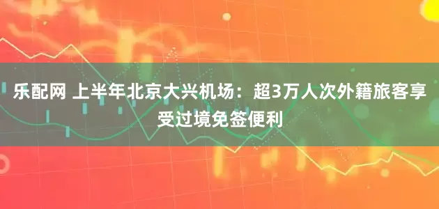 乐配网 上半年北京大兴机场：超3万人次外籍旅客享受过境免签便利